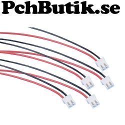 5 st. XH 2.54 2P kabel med kontakter i en ända