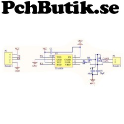 UART RS232 till CAN, CAN-H och CAN-L adapter. TJA1050