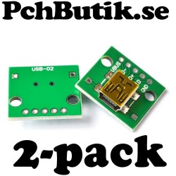 2-pack. Mini-B USB till PCB...