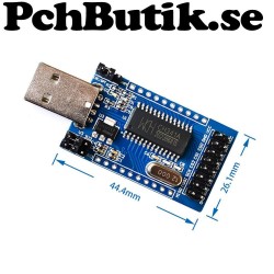 USB till CH341A med Serie UART, SPI, I2C och parallell