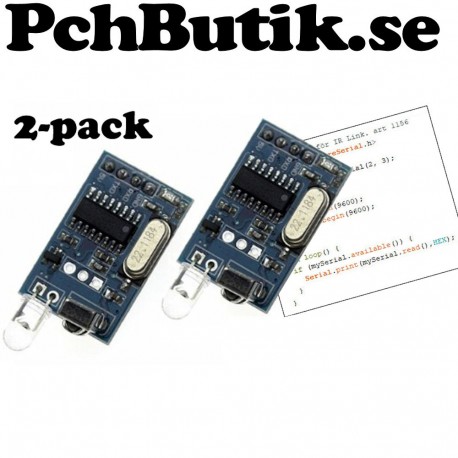 2-Pack, IR sändare och mottagare till RS232, passar Arduino