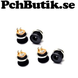 NYTT PÅ LAGER. 5-pack DC-022 5.5-2.1 Round hole screw nut DC power socket