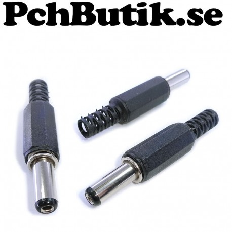 NYTT PÅ LAGER. Black Plastic Cover 2.1x5.5mm Male DC Power Plug Jack Connector