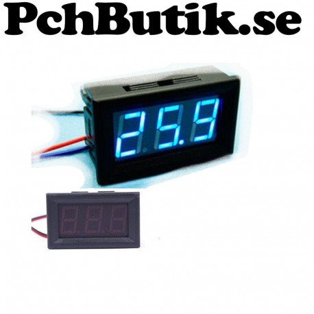 Panelmätare för 0-30 Voltmeter Blåa siffror LED